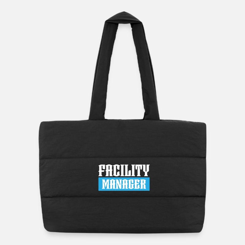 facility manager tshirt schwarz - Puffer-Einkaufstasche - Schwarz