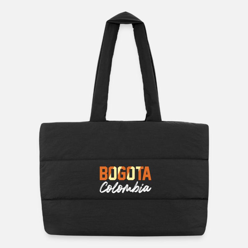 Conception du logo de la ville de Bogotá en Colombie - Sac shopping matelassé - noir