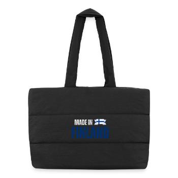 Made in Finland, Finnish pride - Puffer Shopping Bag - black - Front