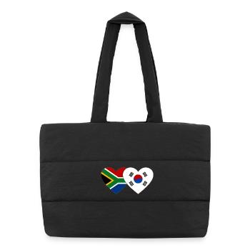 Afrique du Sud Drapeau de la Corée du Sud Coeur - Sac shopping matelassé - noir - Devant