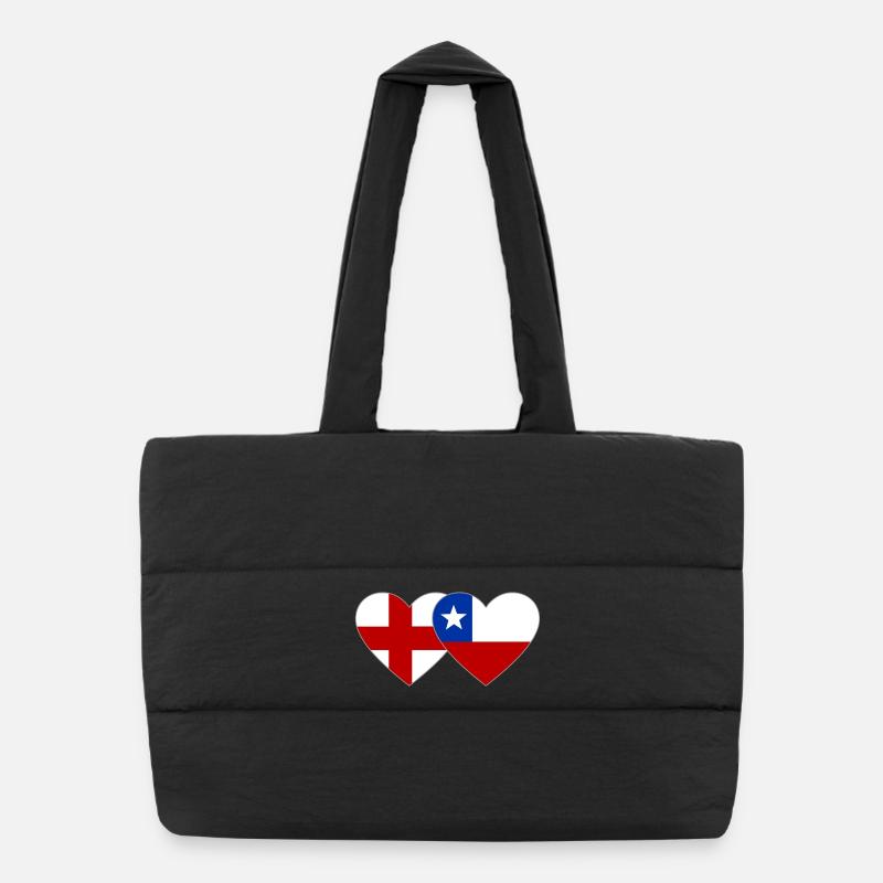 Suède Chili Drapeau Coeur Sac shopping matelassé