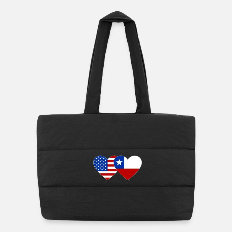 États-Unis Chili Drapeau Coeur Sac shopping matelassé