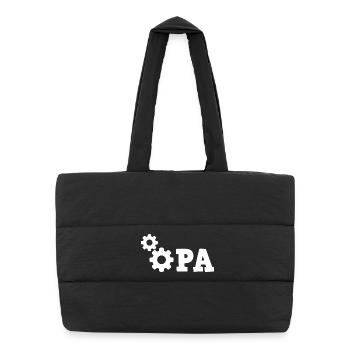 Grandpa Gear Repair - Mechanic Repair Car - Puffer Shopping Bag - black - Front