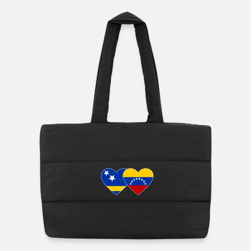 Cœur du drapeau du Venezuela de Curaçao utilisé Sac shopping matelassé
