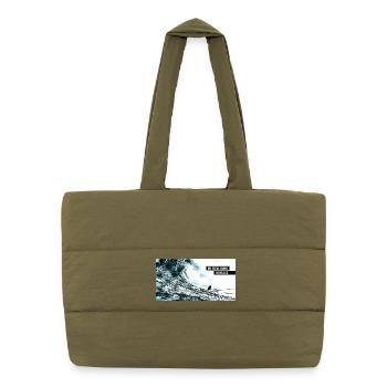 Do Something Fearless - Puffer Shopping Bag - safari green - Front