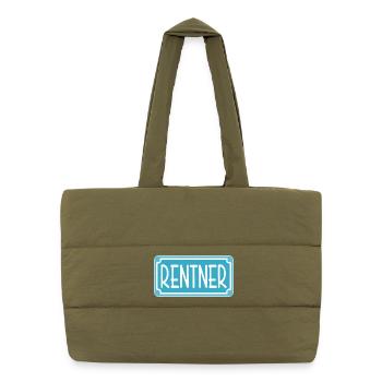 Abschiedsgeschenke für Rentner - RENTE - Puffer-Einkaufstasche - safari Green - Vorne