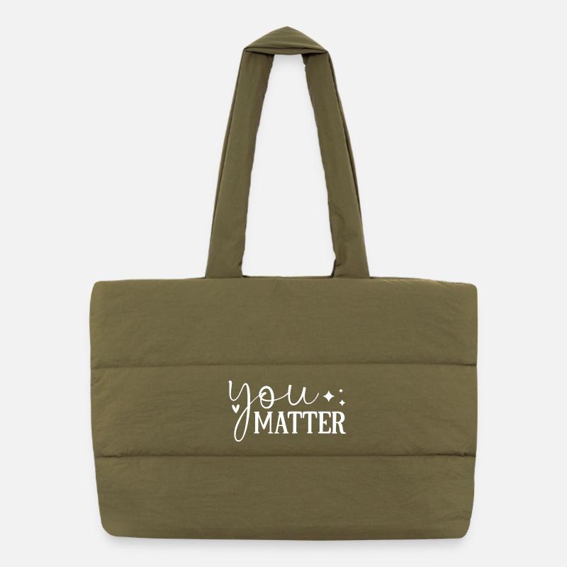 Conception de citation manuscrite inspirante Sac shopping matelassé