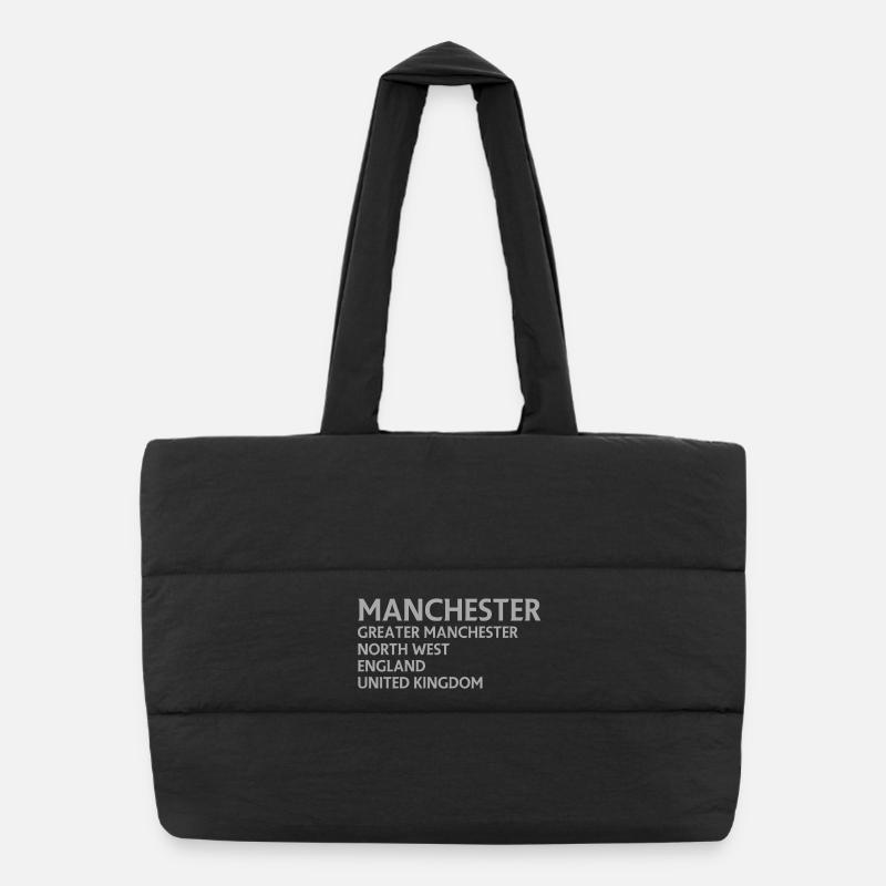 Manchester – England Lyric Design Puffer-Einkaufstasche