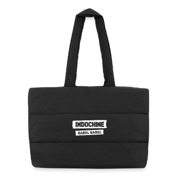 Typo Babel Vintage Effet Usé - Sac shopping matelassé - noir - Devant