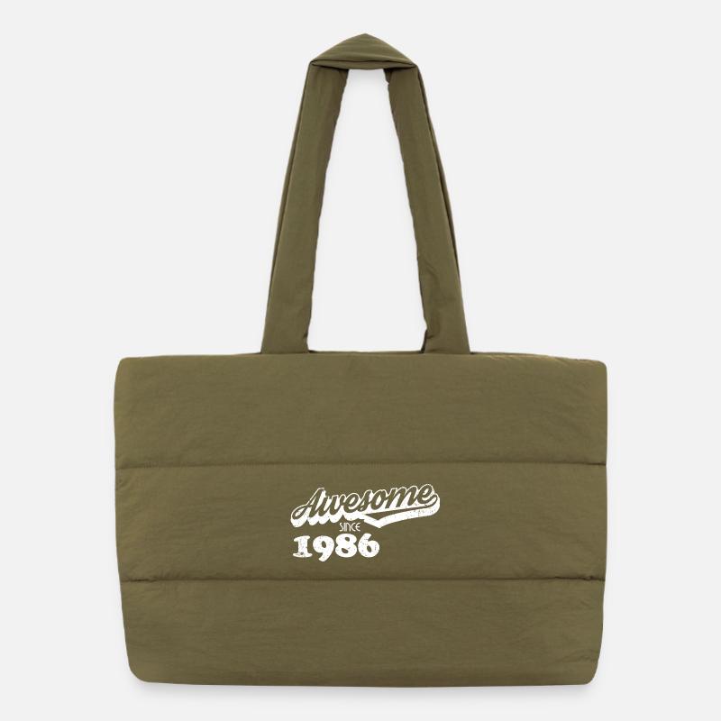 Awesome since 1986 – Retro Typography Puffer Shopping Bag