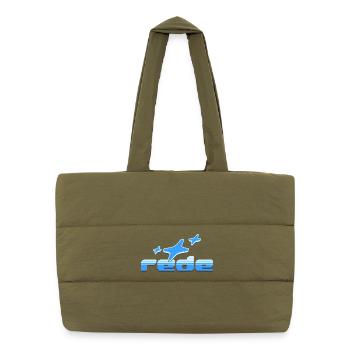 Peace in the Sky: Airplane Design - Puffer Shopping Bag - safari green - Front