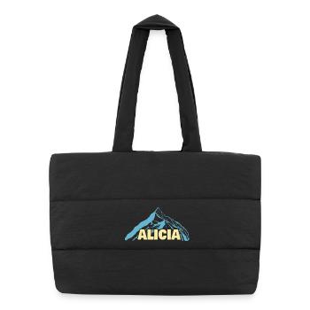 Geschenk für Alicia - Puffer-Einkaufstasche - Schwarz - Vorne