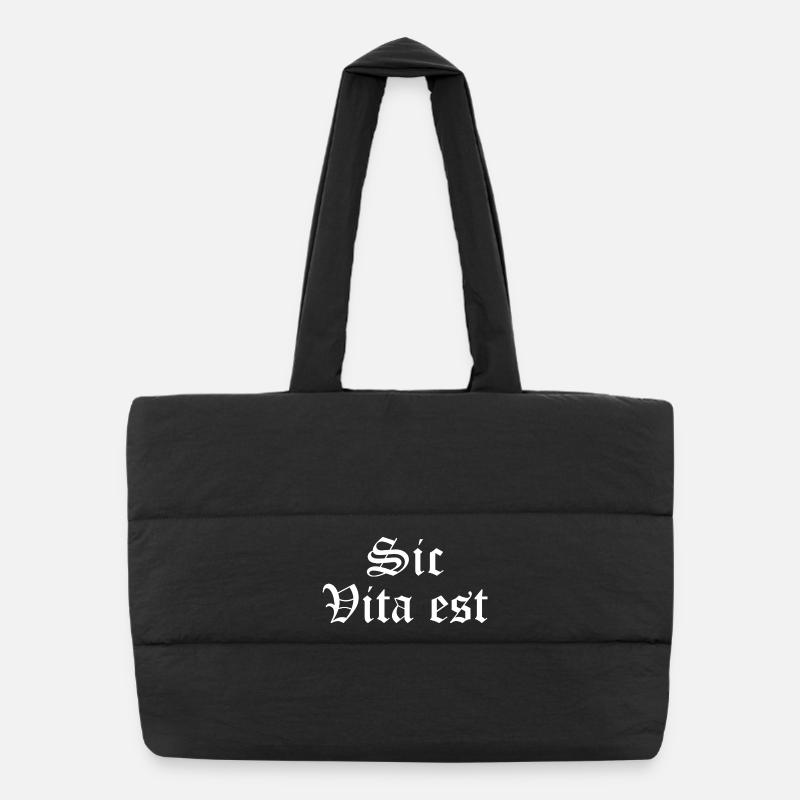 Sic Vita Est lateinisches Zitat Puffer-Einkaufstasche
