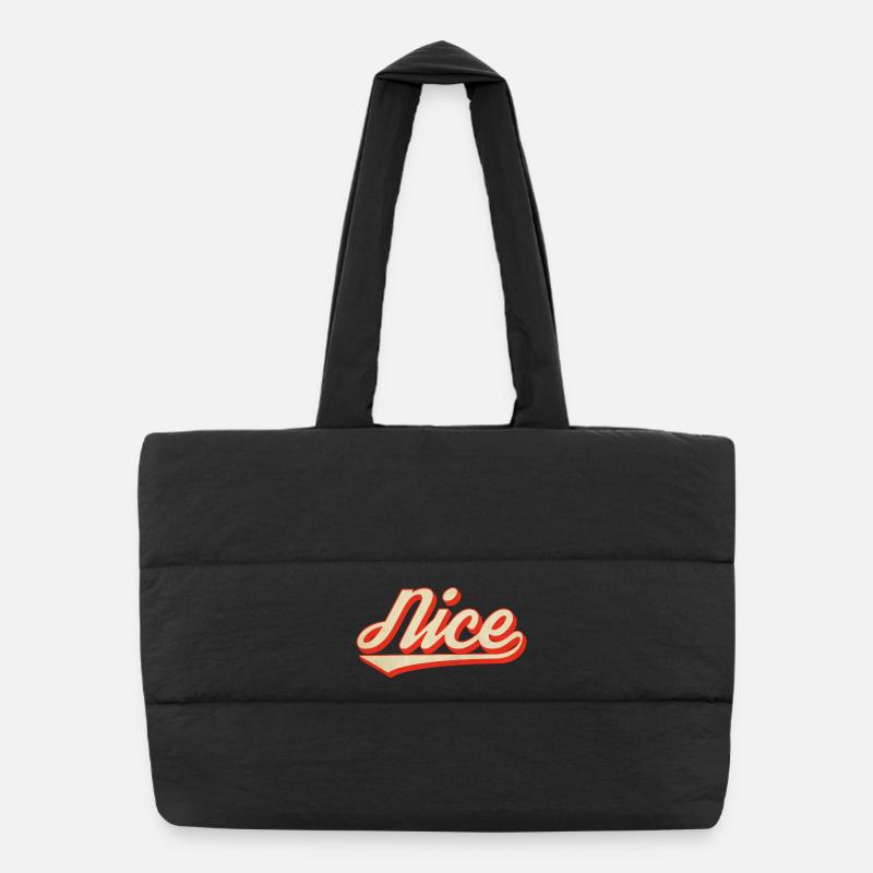 Nice Retro Lettering Puffer Shopping Bag