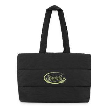 Panneau de jardin vintage anglais avec outils - Sac shopping matelassé - noir - Devant