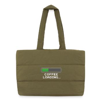 Kaffee Ladebalken Pixel - Puffer-Einkaufstasche - safari Green - Vorne
