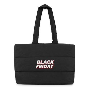Bold Black Friday Text - Puffer Shopping Bag - black - Front