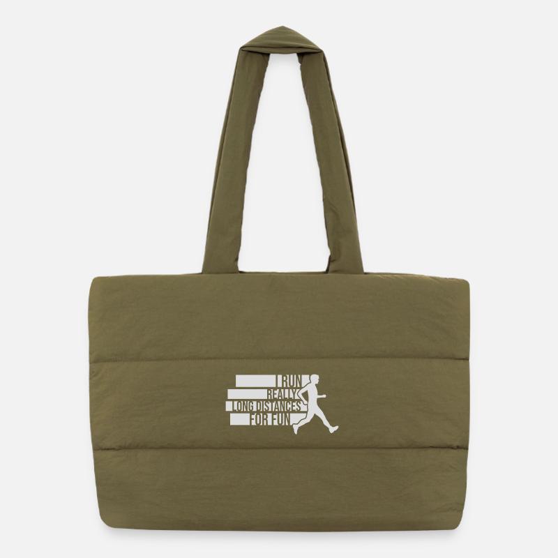 I Run Really Long Distances For Fun Marathon Sport Puffer Shopping Bag