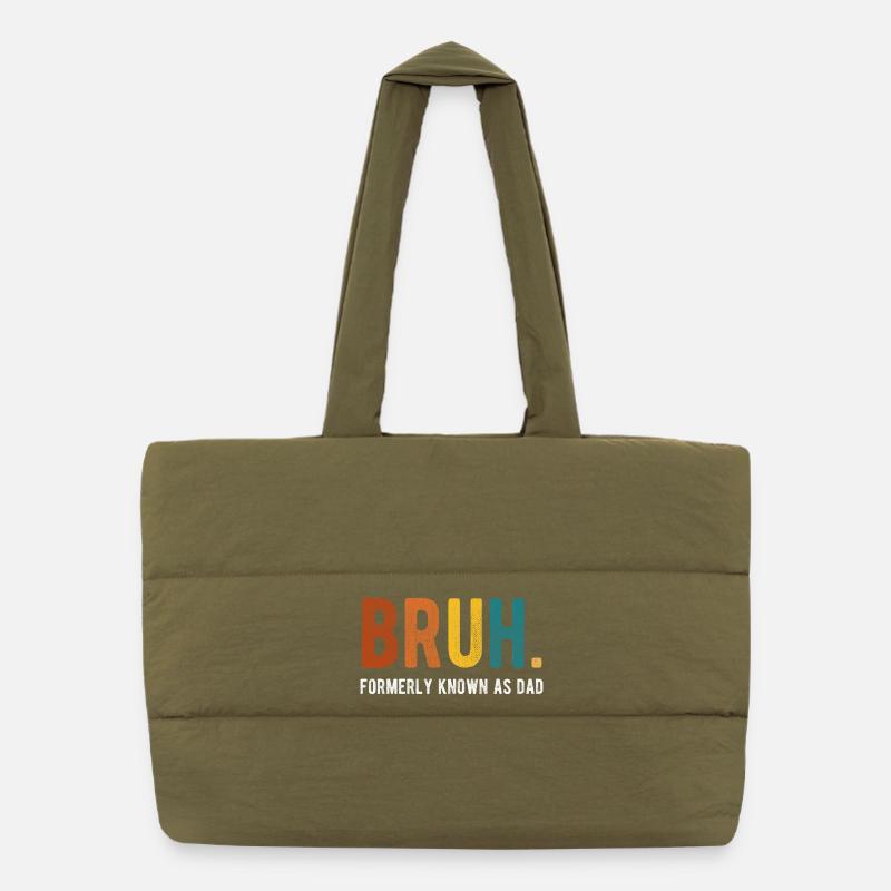 Bruh Formerly Known As Dad Retro Humor Puffer Shopping Bag
