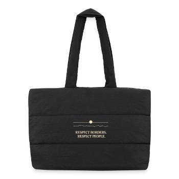 Groenland - Respecter les frontières Respecter les gens - Sac shopping matelassé - noir - Devant