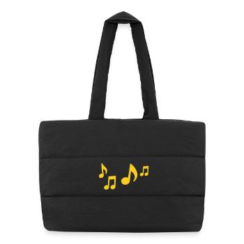 Contraste des notes jaunes - Sac shopping matelassé - noir - Devant