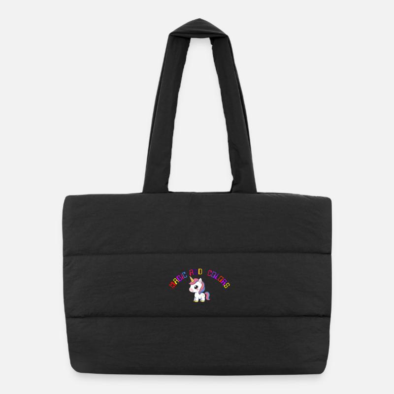 Illustration colorée de licorne magique Sac shopping matelassé