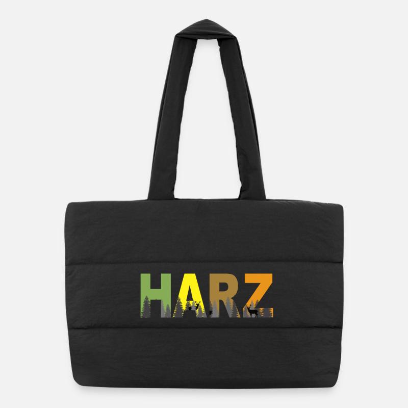 Harz in Farbe - Puffer-Einkaufstasche - Schwarz