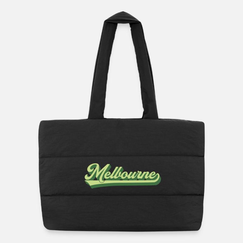 Lettrage rétro Melbourne Australie Sac shopping matelassé