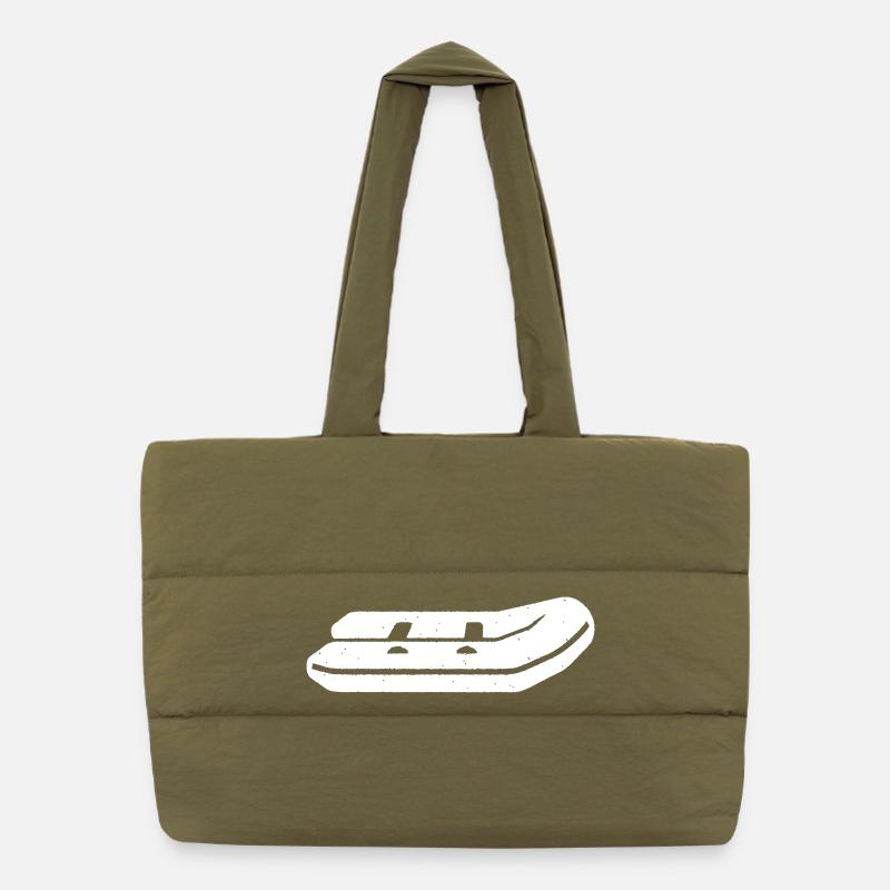 Inflatable Boat Rowing Boat Summer Vector Puffer Shopping Bag