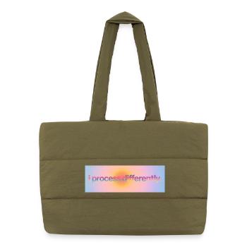 I process differently - Puffer-Einkaufstasche - safari Green - Vorne