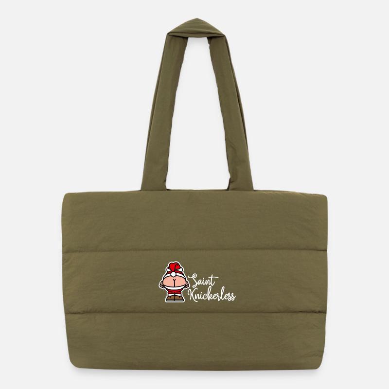 Santa Claus pun St. Knickerless naughty Christmas Puffer Shopping Bag