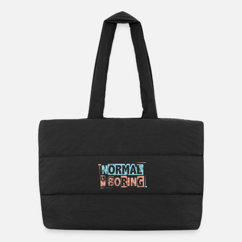 Normal Is Boring - Autism Awareness Puzzle Pieces Puffer Shopping Bag
