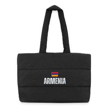 Armenian flag, Armenian patriot - Puffer Shopping Bag - black - Front