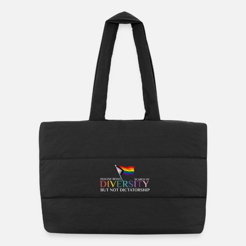 Diversité des drapeaux arc-en-ciel colorés Sac shopping matelassé