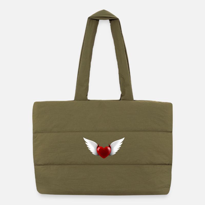Herz Engel Teufel Puffer-Einkaufstasche