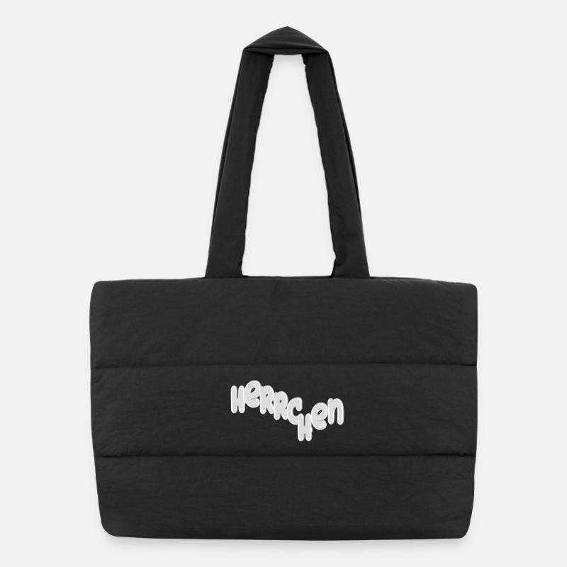 Herrchen Schriftzug 3D Puffer-Einkaufstasche