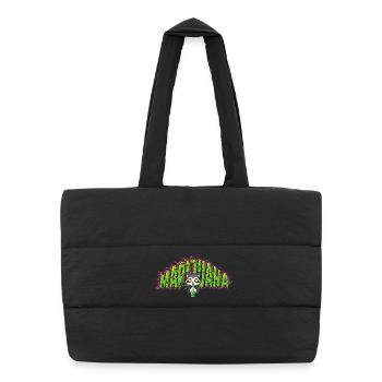 Raton laveur à marijuana - Sac shopping matelassé - noir - Devant