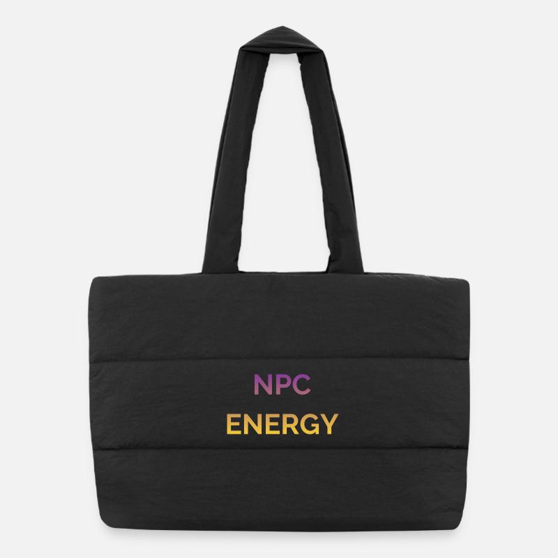 NPC Energie Gradient Logo - Puffer-Einkaufstasche - Schwarz