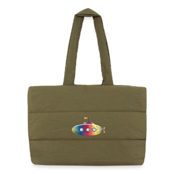 Sous-marin coloré avec hublots - Sac shopping matelassé - safari green - Devant