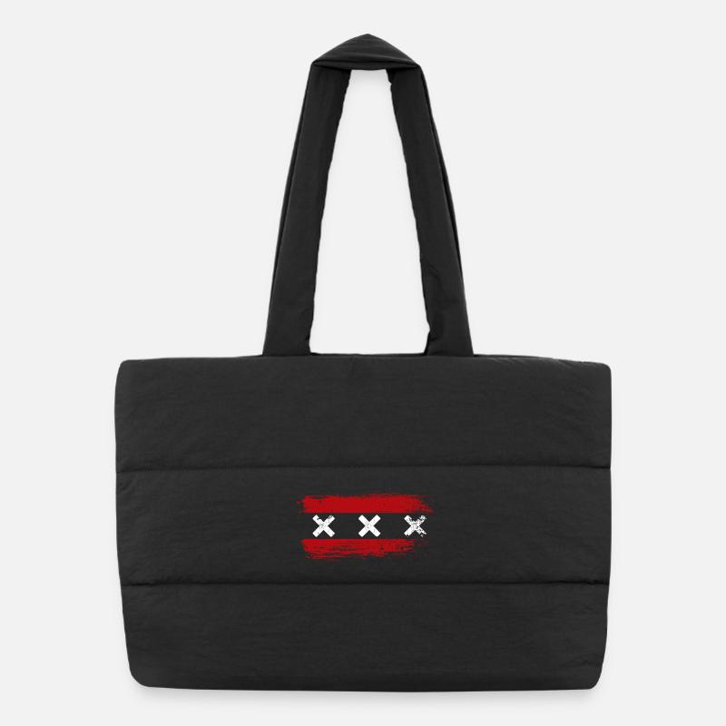 Triple bande X rouge Sac shopping matelassé