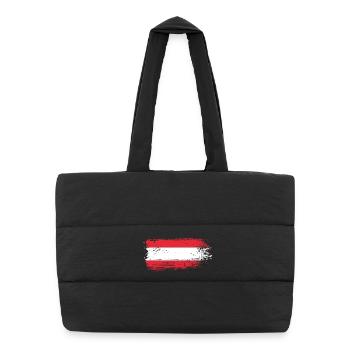 Austrian Brushstroke Flag - Puffer Shopping Bag - black - Front
