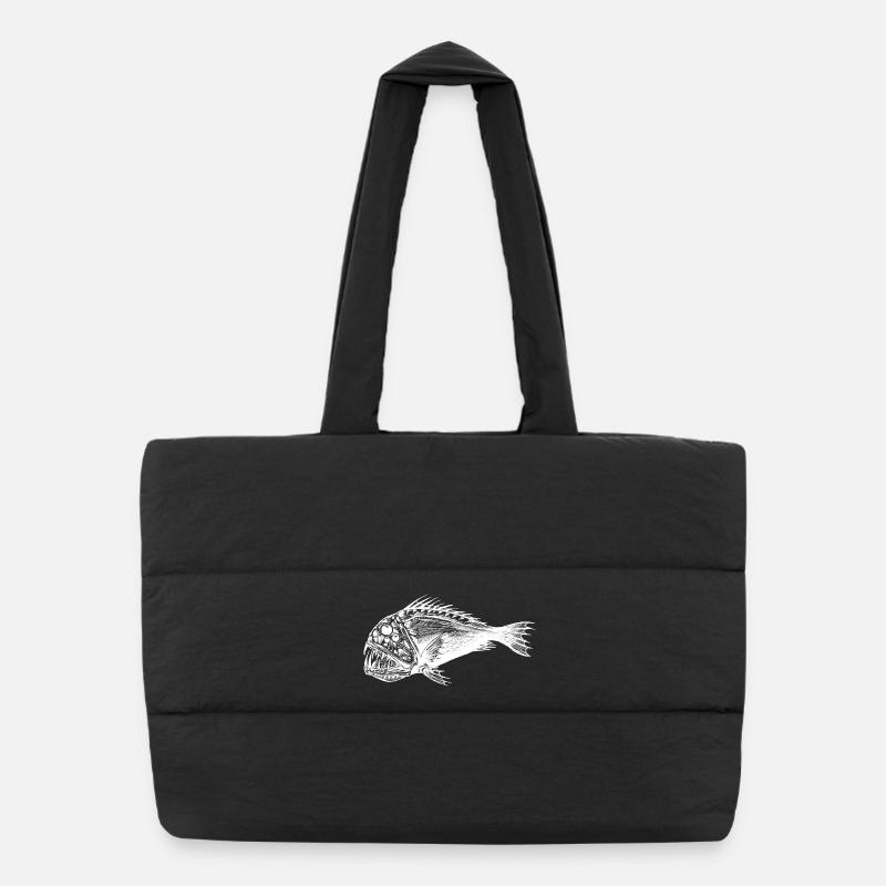 Fisch des Lebens! - Angeltshirt Monsterfisch Puffer-Einkaufstasche