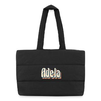Adela T-Shirt Retro Vintage T-Shirt Geschenkidee - Puffer-Einkaufstasche - Schwarz - Vorne