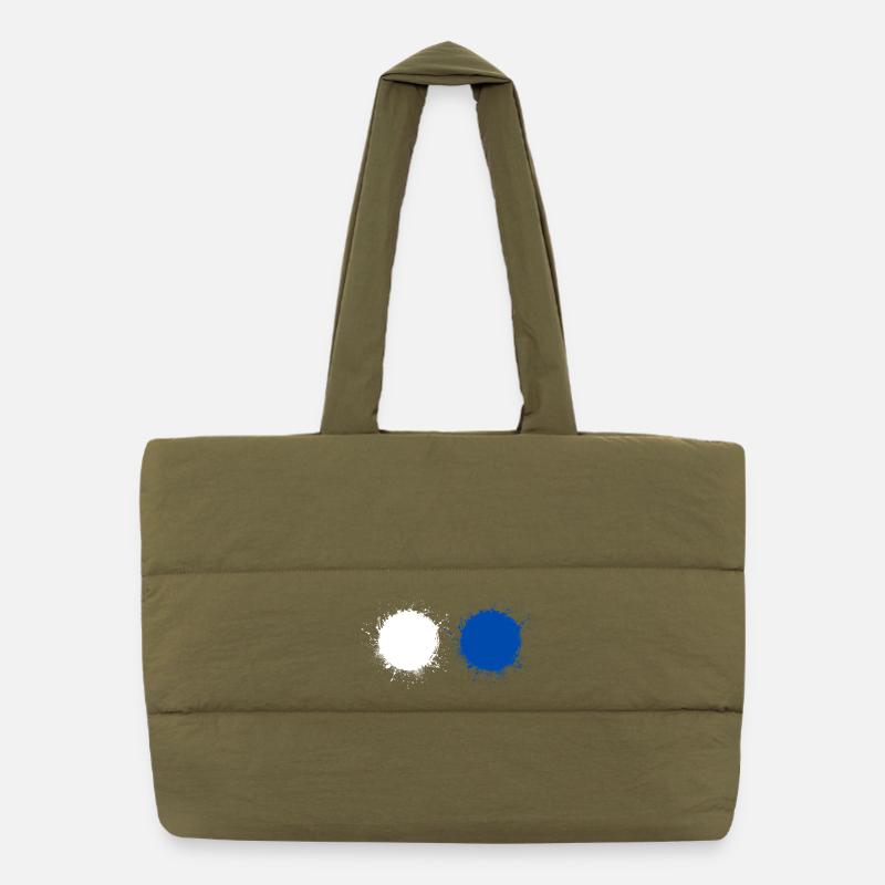 White Blue Puffer Shopping Bag
