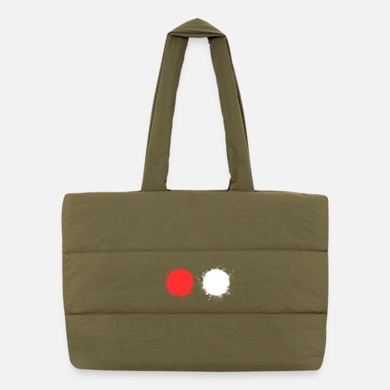 red white Puffer Shopping Bag