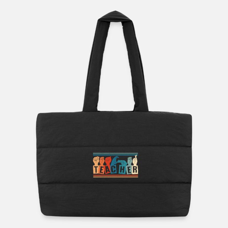 Interprète en langue des signes ASL Sac shopping matelassé
