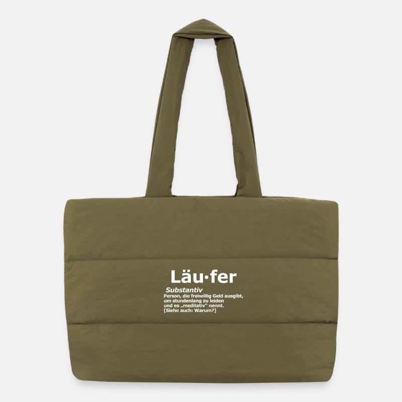 Funny Marathin Runner Puffer Shopping Bag