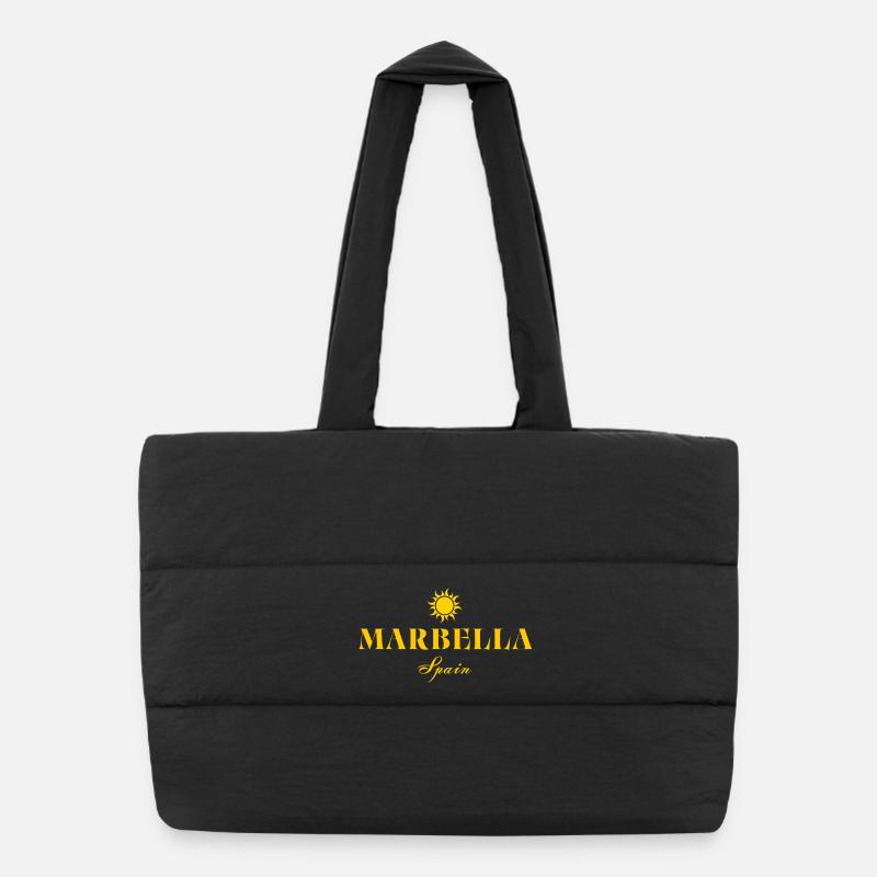 Marbella Sun Logo Spanien Puffer-Einkaufstasche