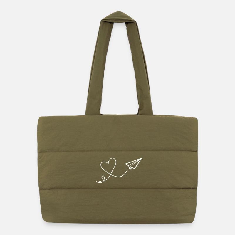 Dessin au trait Herzflug Sac shopping matelassé