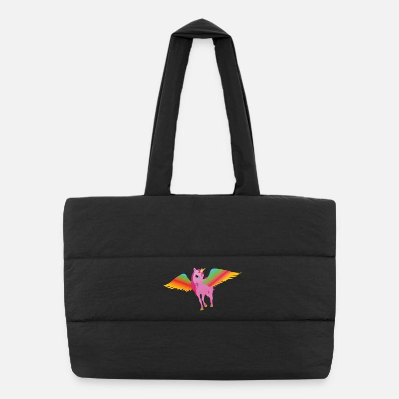 Einhorn Flügel Puffer-Einkaufstasche